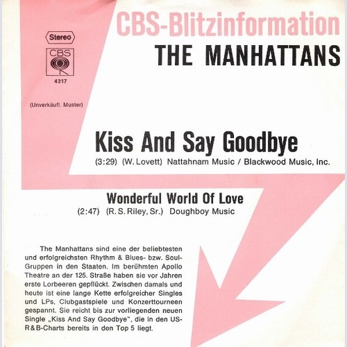 7", Single, Promo Manhattans - Kiss And Say Goodbye