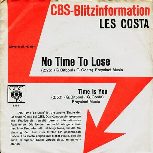 7", Single, Promo Les Costa - No Time To Lose