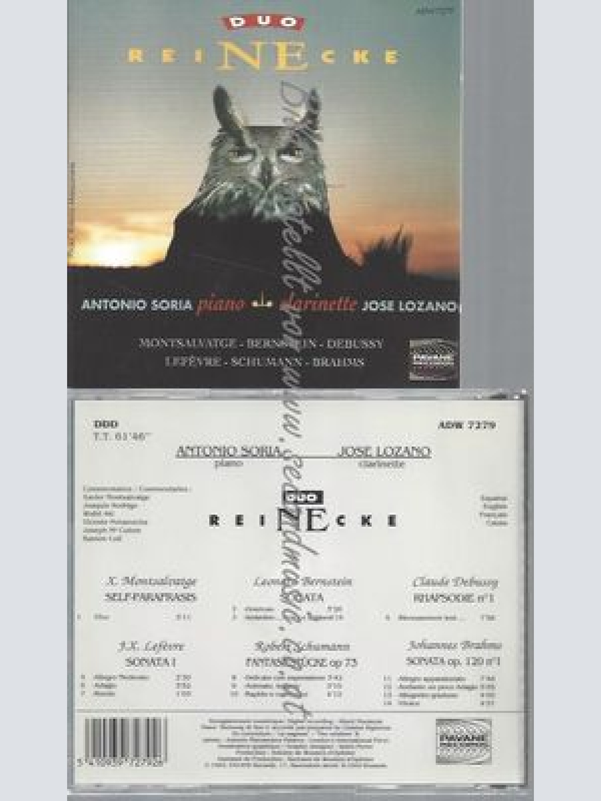 CD--DUO REINECKE -DUO- UND MONTSALVATGE XAVIER--SELF-PARAFRASIS SONATA