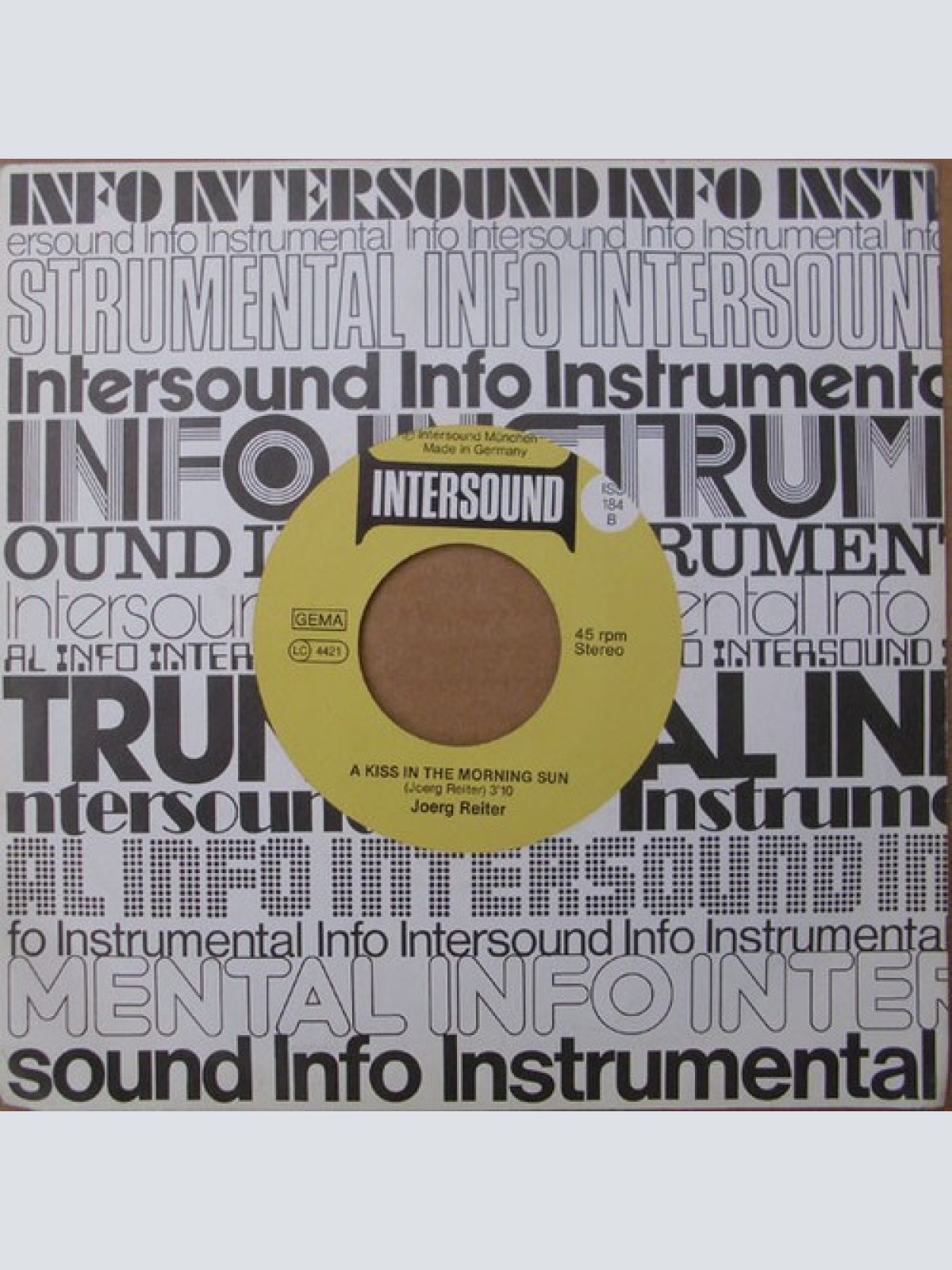 7" Joerg Reiter - Servus! / A Kiss In The Morning Sun