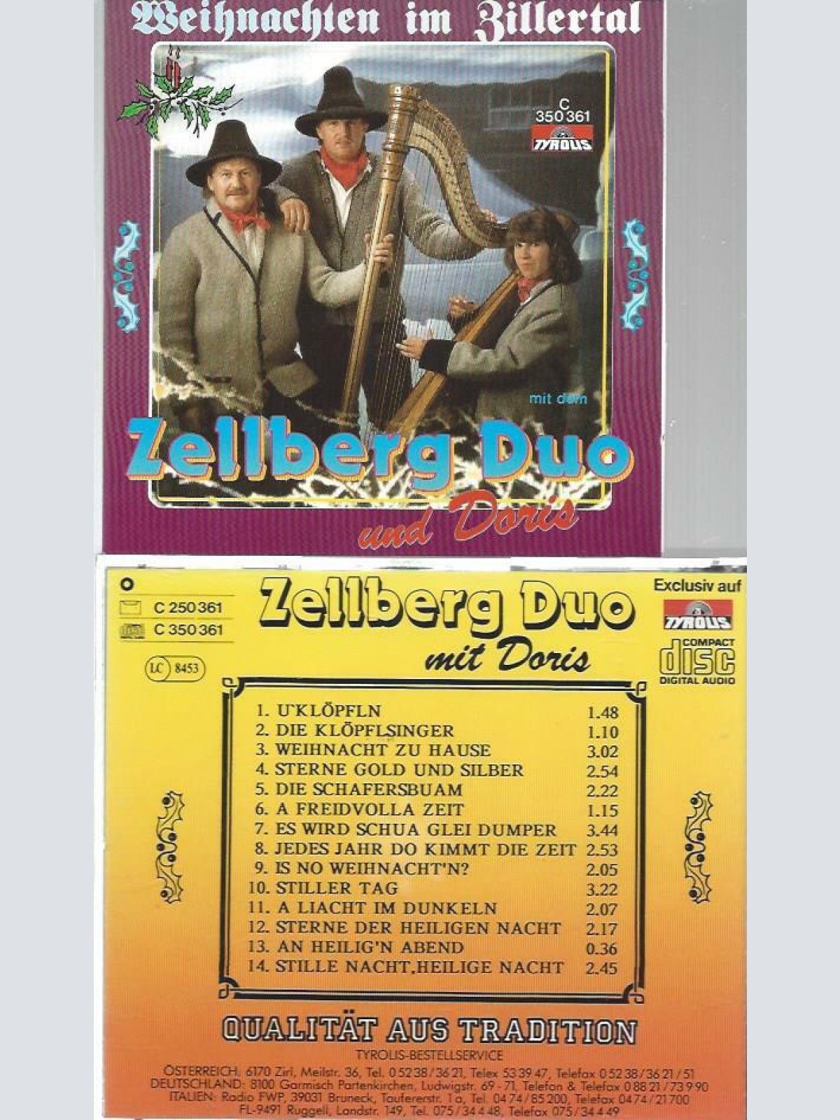 CD--Zellberg Duo -- Weihnachten im Zillertal