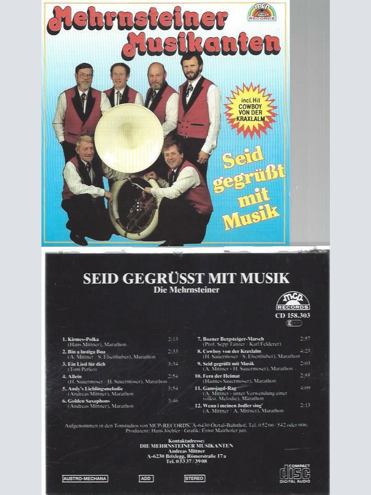 CD--Mehrnsteiner Musikanten --Seid gegrüßt mit Musik