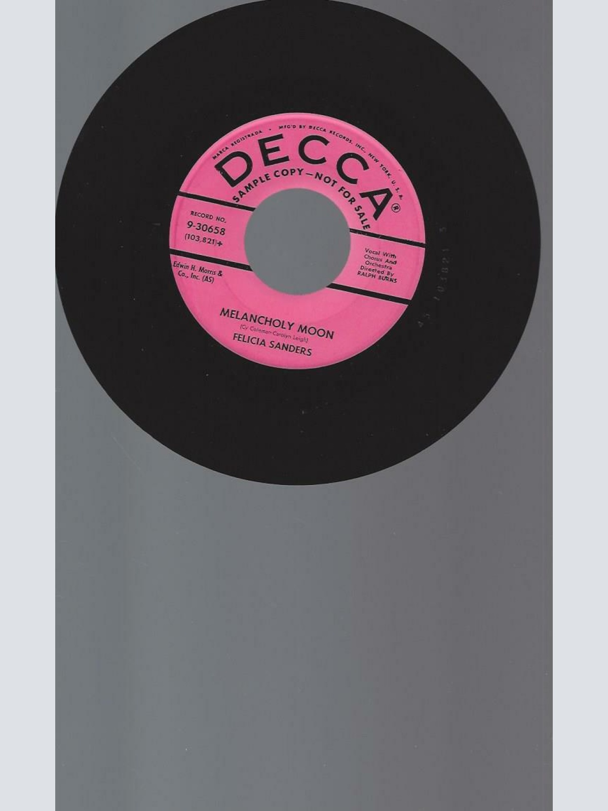 7" Felicia Sanders – Same Old Moon / Promo