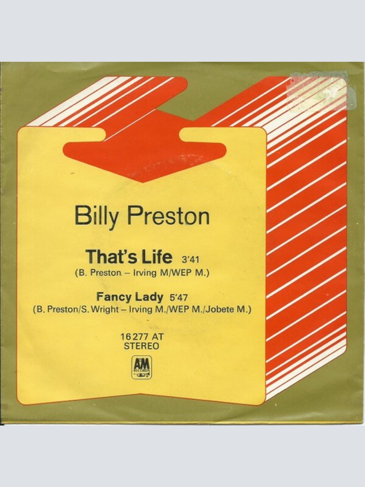 7", Single Billy Preston - That's Life / Fancy Lady