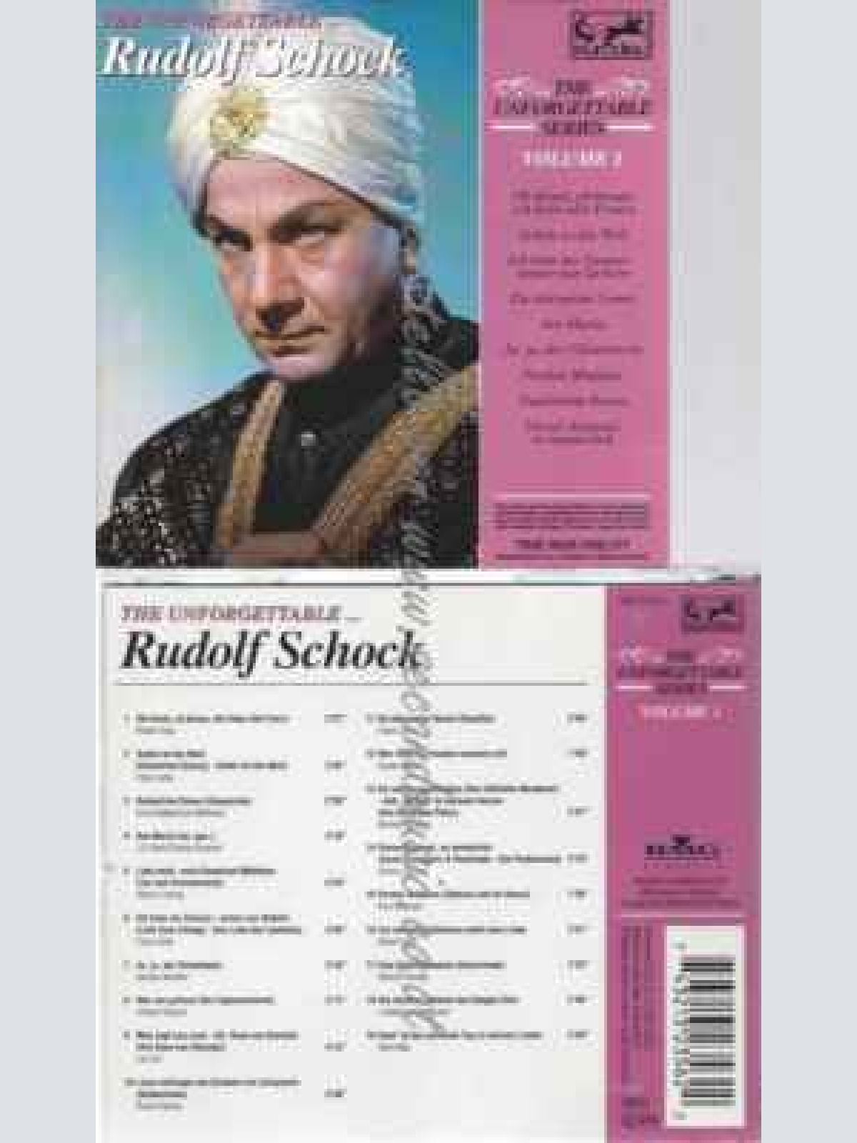 CD--RUDOLF SCHOCK | --THE UNFORGETTABLE, VOL. : RUDOLF SCHOCK