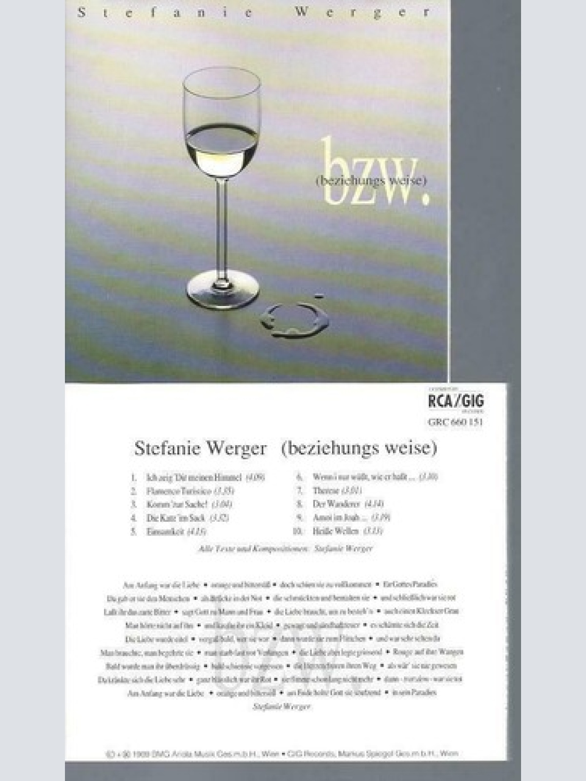 CD // STEFANIE WERGER BZW // BEZIEHUNGS WEISE