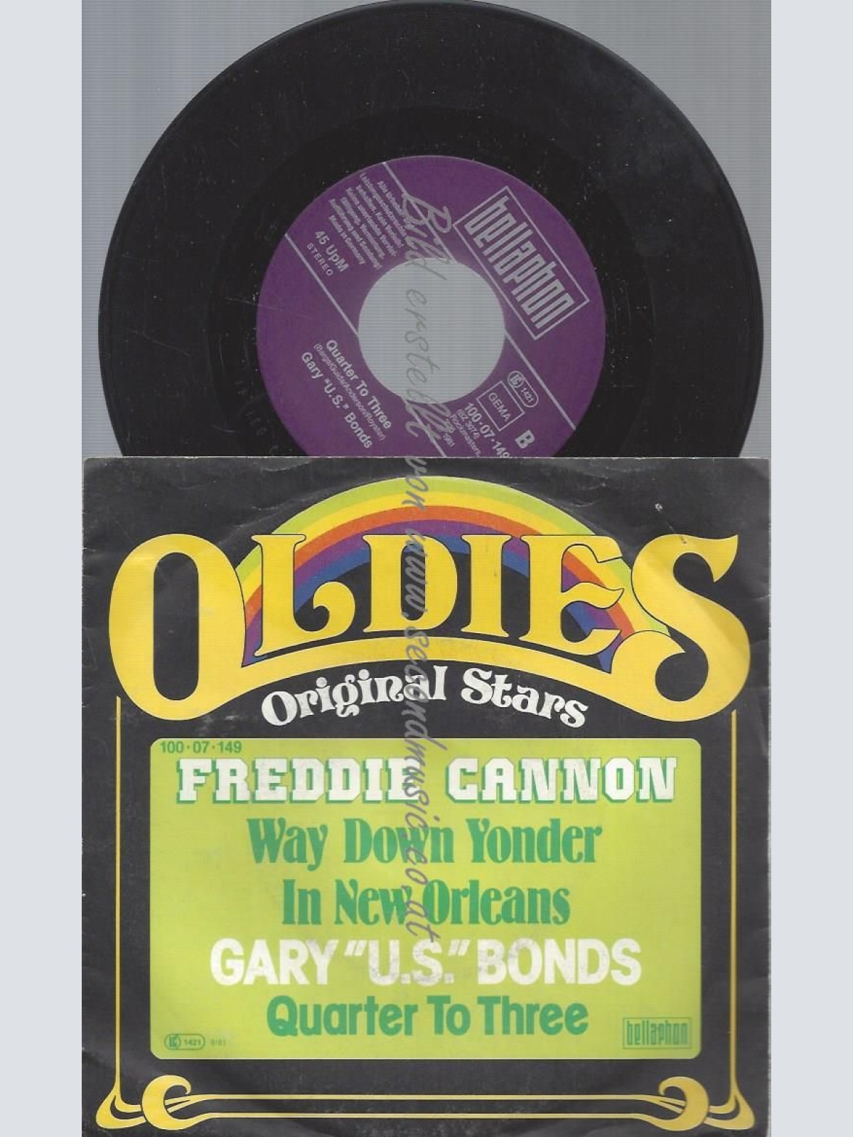 7"   Freddy Cannon / Gary U.S. Bonds  Way Down Yonder In New Orleans