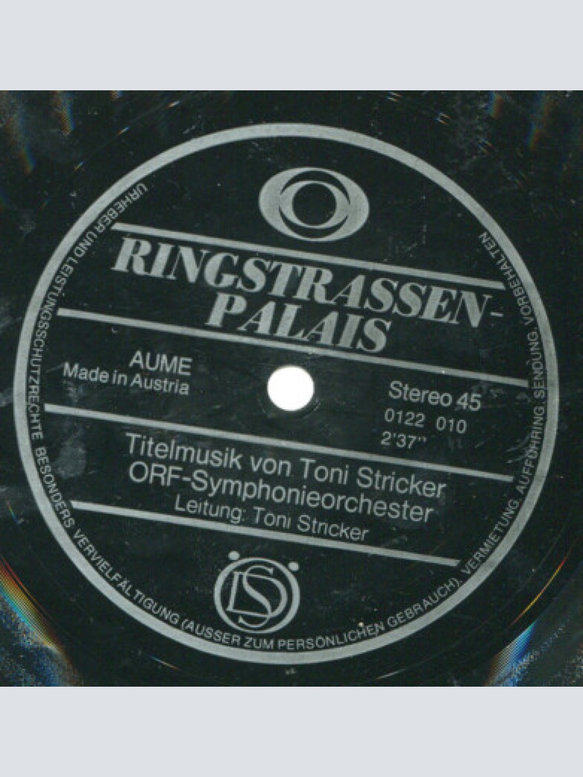 Flexi, 7", S/Sided Toni Stricker - ORF-Symphonieorchester* - Ringstrassenpalais