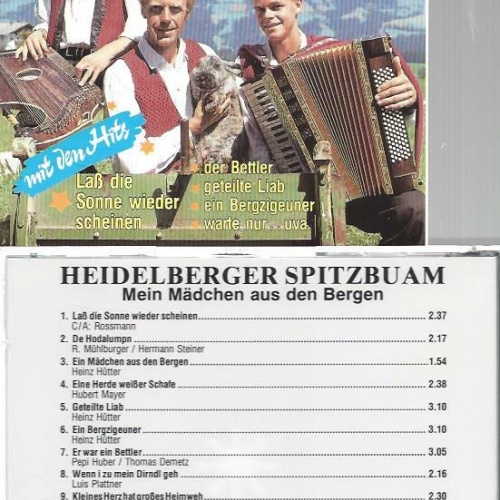 CD--Heidelberger Spitzbuam --Mein Mädchen aus den Bergen
