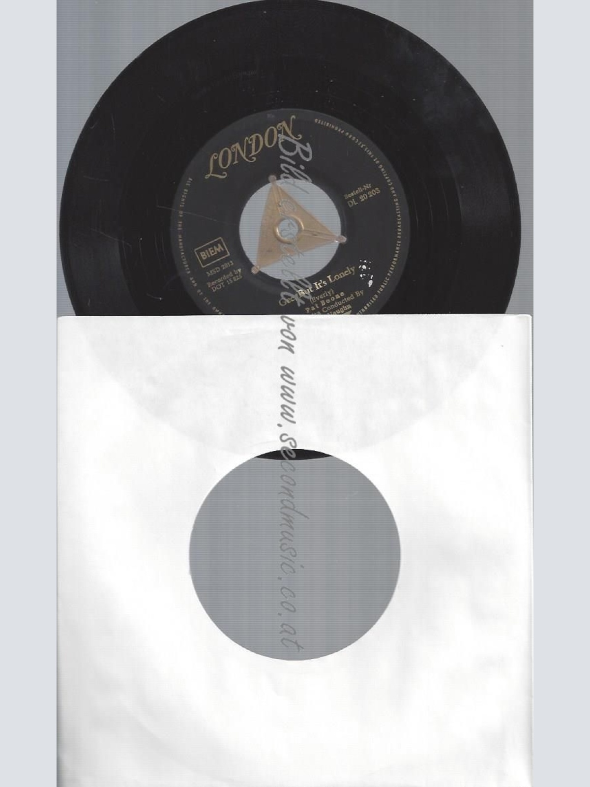 7"   Pat Boone  Gee, But It's Lonely