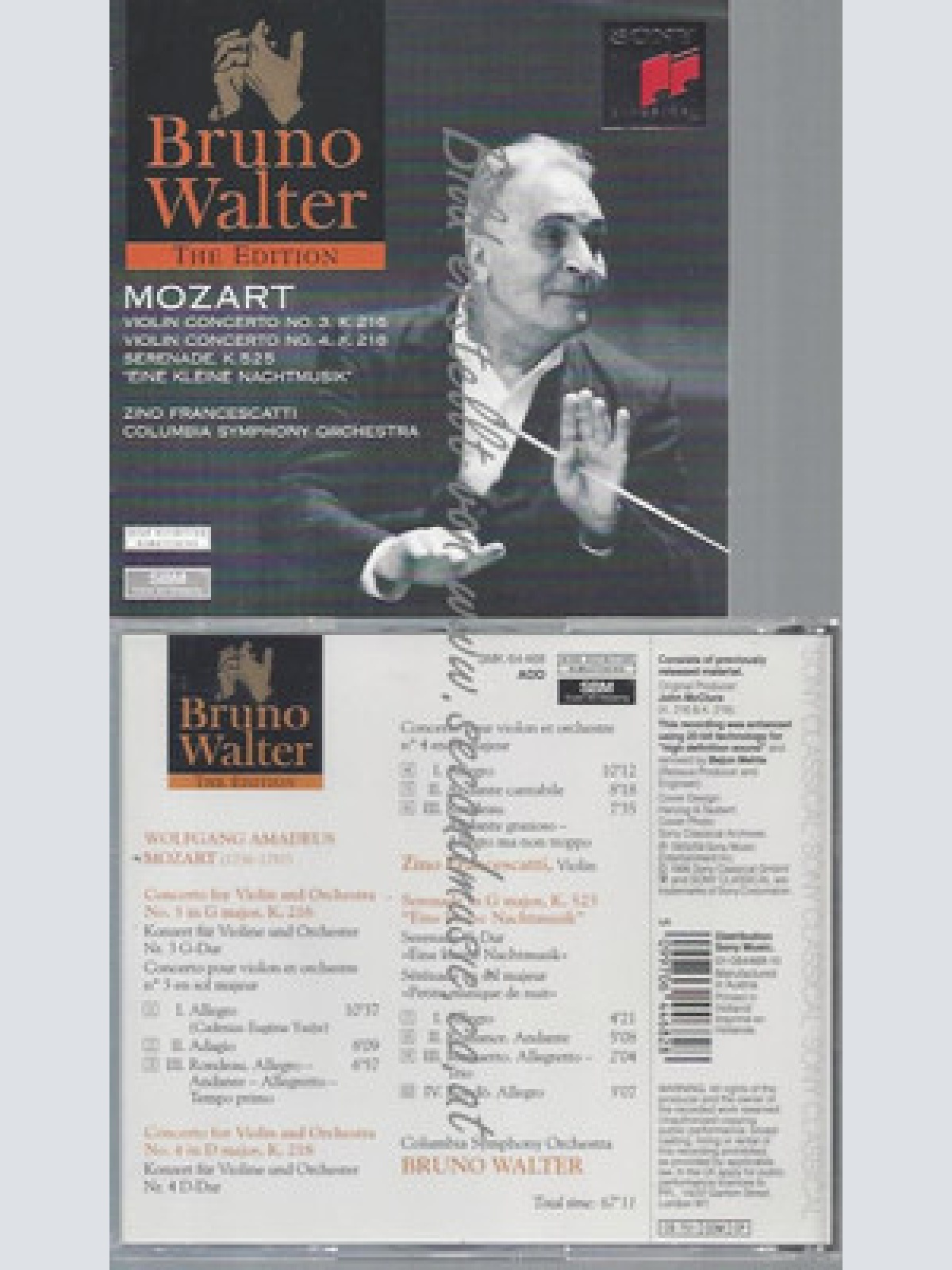 CD-Violinkonzert 3+4/+1995 von Walter,Bruno  und Coso