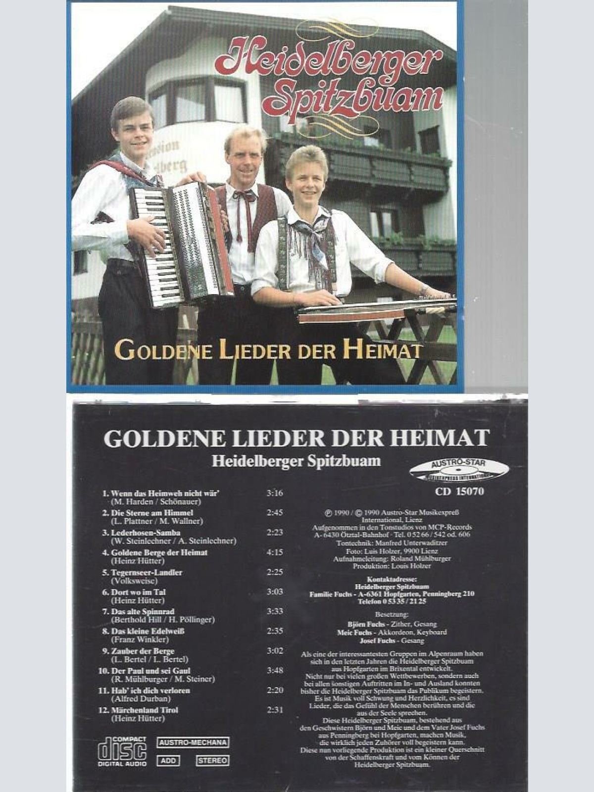 CD--Heidelberger Spitzbuam --Goldene Lieder der Heimat