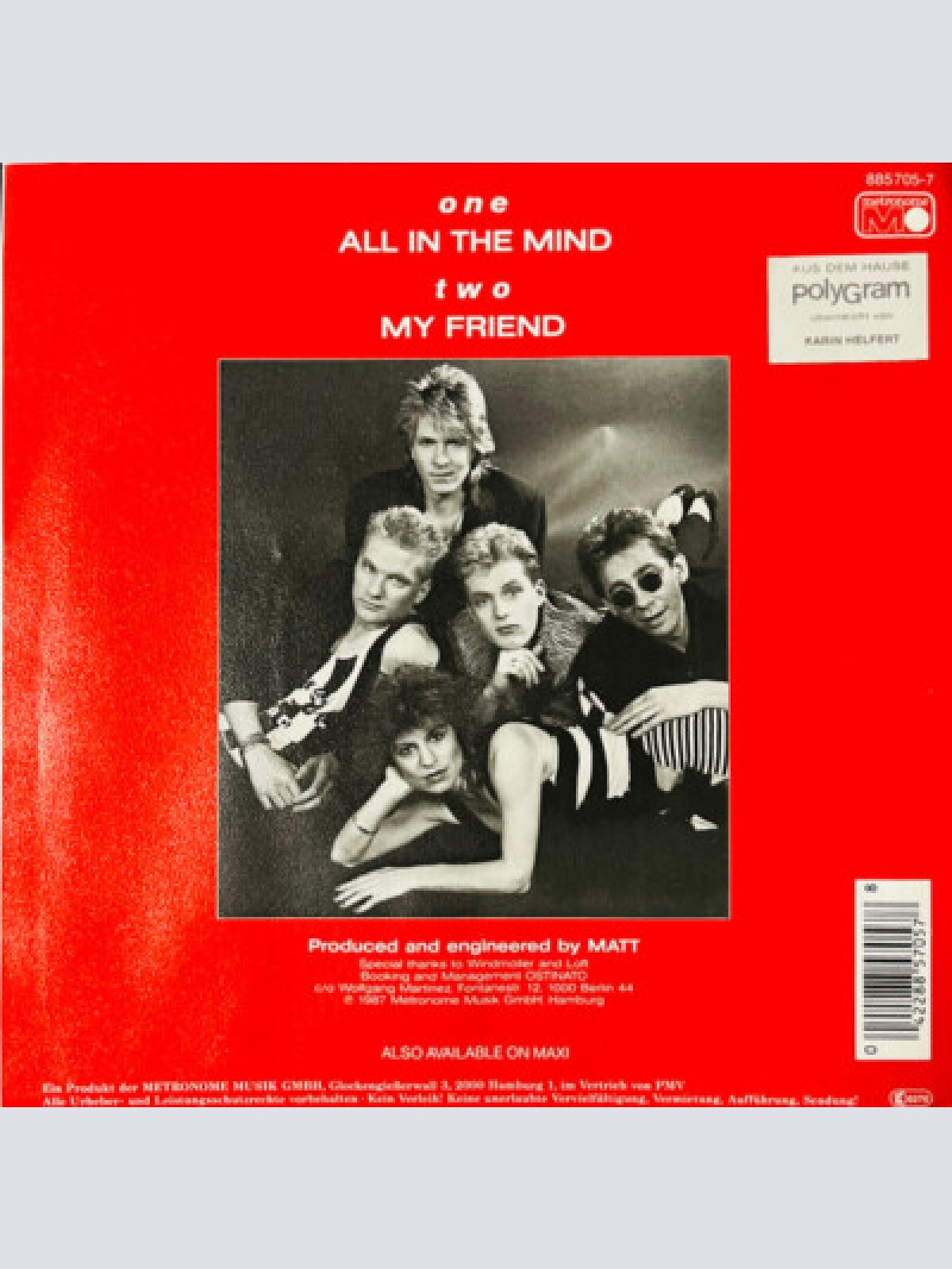 7", Single Number Nine* - All In The Mind