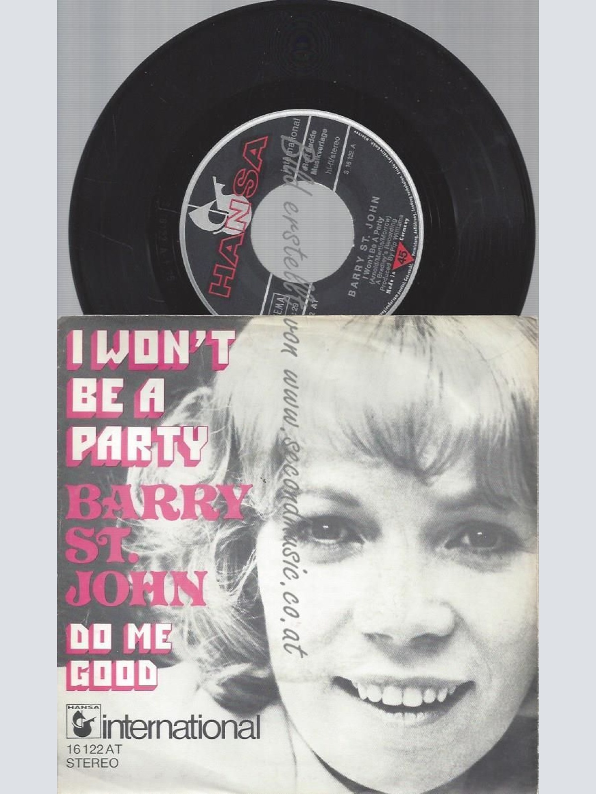 7"  Barry St. John  I Won't Be A Party