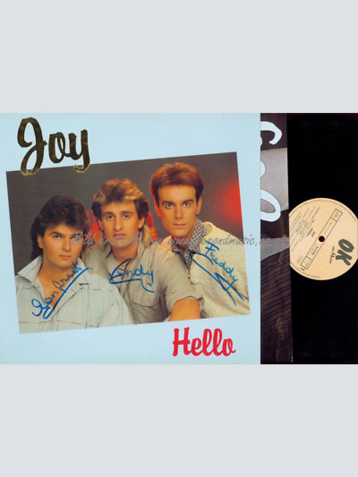 LP-- JOY -- HELLO // WITH POSTER AND SIGNED !!!  OK MUSICA 762358AS