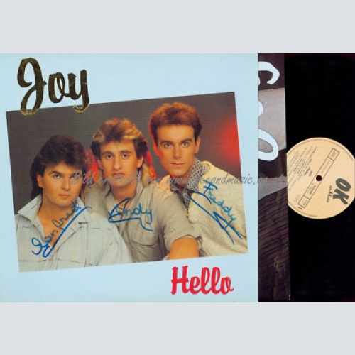 LP-- JOY -- HELLO // WITH POSTER AND SIGNED !!!  OK MUSICA 762358AS