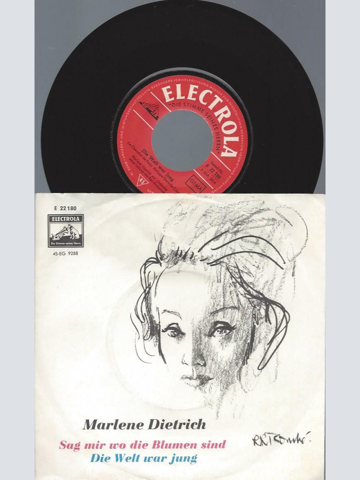 7"   Marlene Dietrich  Sag Mir Wo Die Blumen Sind
