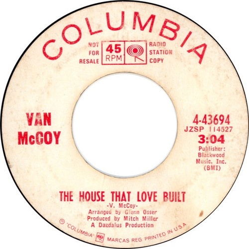 7", Single, Promo Van McCoy - The House That Love Built / I Will Wait For You