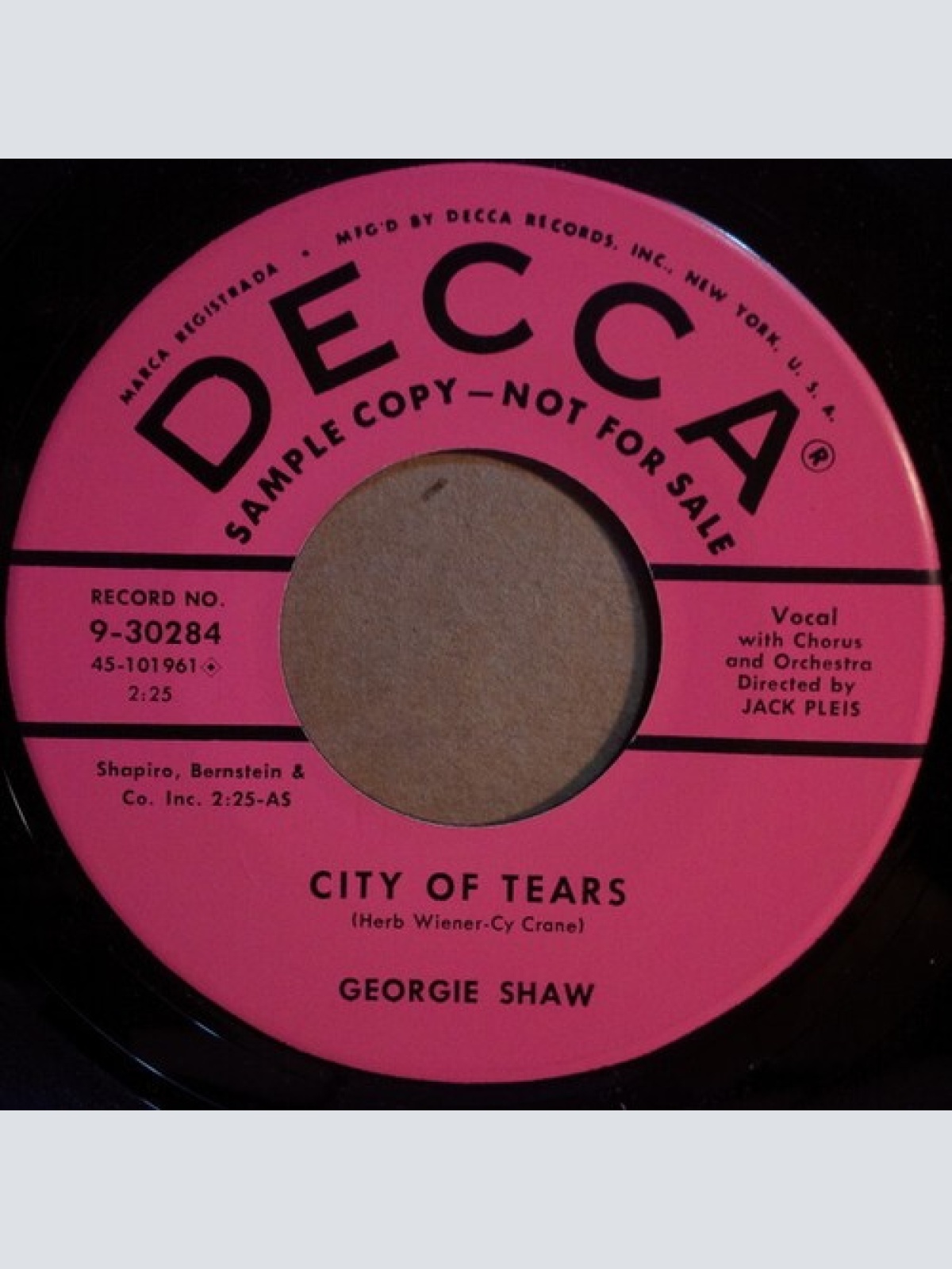 7", Single, Promo Georgie Shaw - City Of Tears / Suddenly (The Meeting)