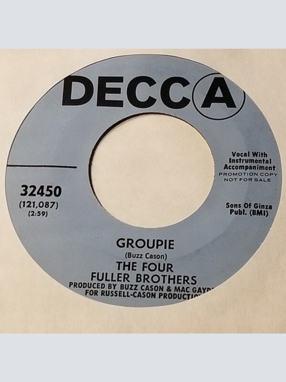 7", Promo The Four Fuller Brothers - Groupie