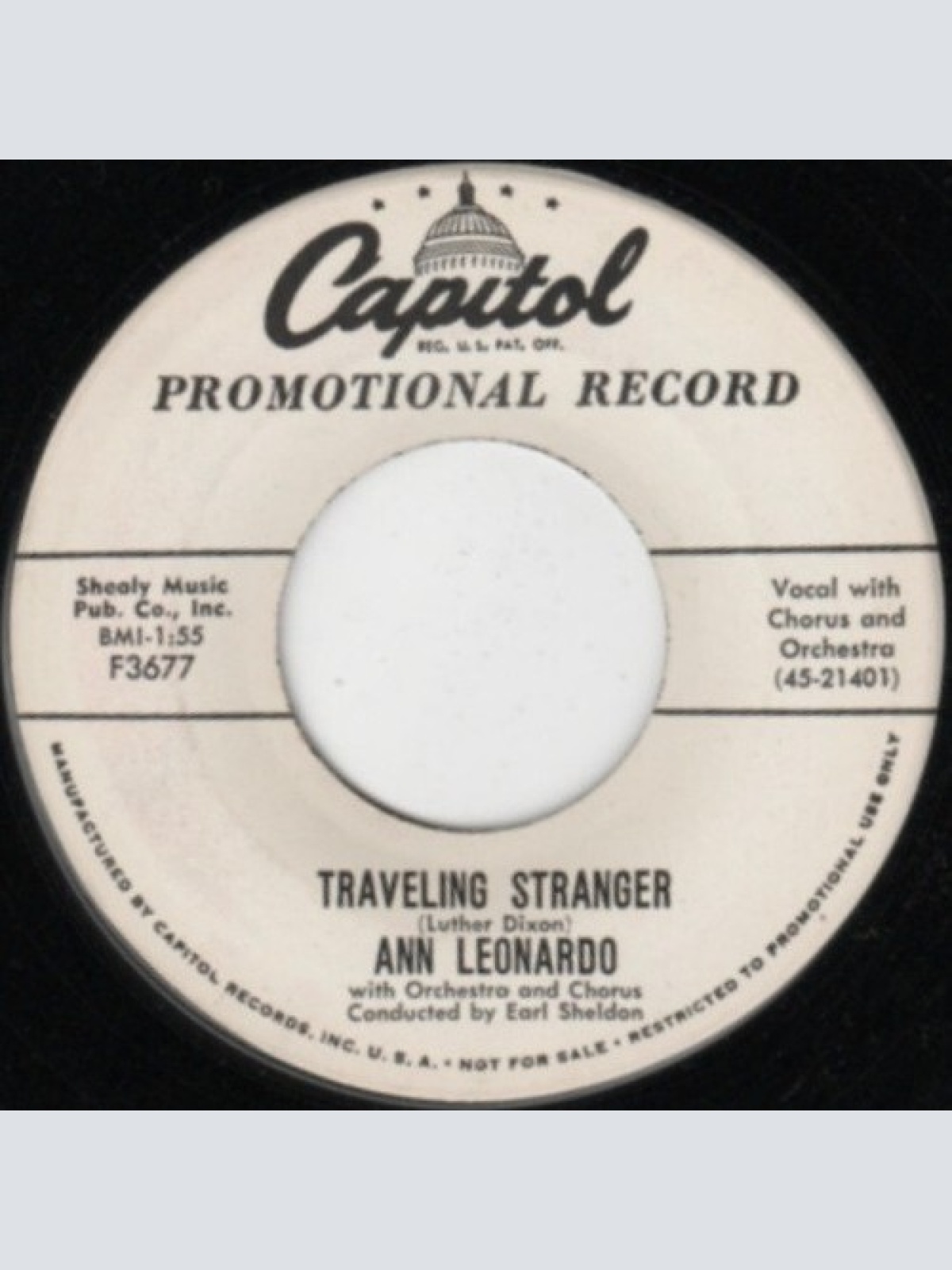 7", Promo Ann Leonardo - Traveling Stranger / Straws In The Wind