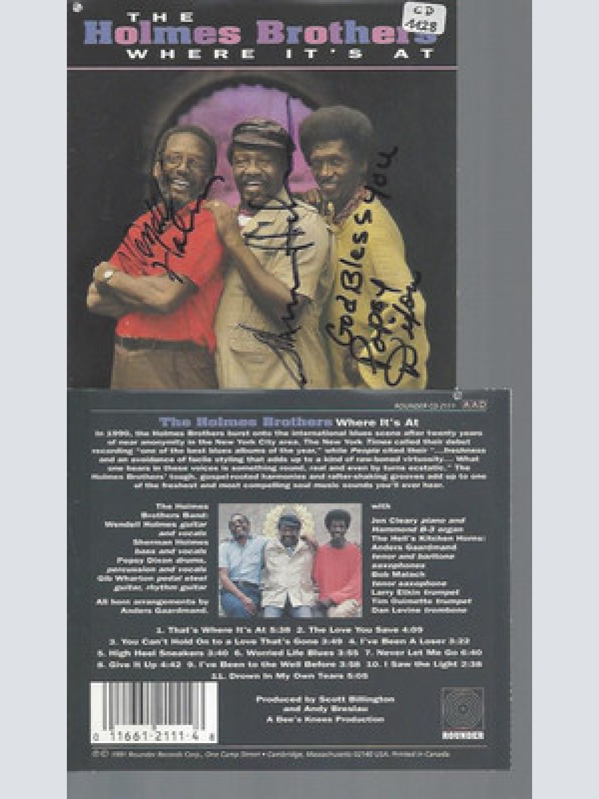 CD--THE HOLMES BROTHERS WHERE IT'S AT // MIT AUTOGRAMMEN