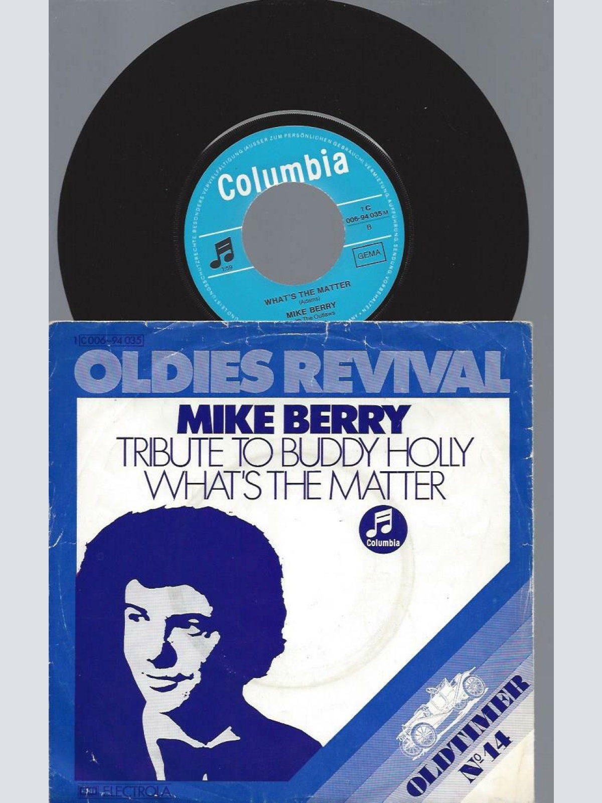 7"  Mike Berry With The Outlaws   Tribute To Buddy Holly
