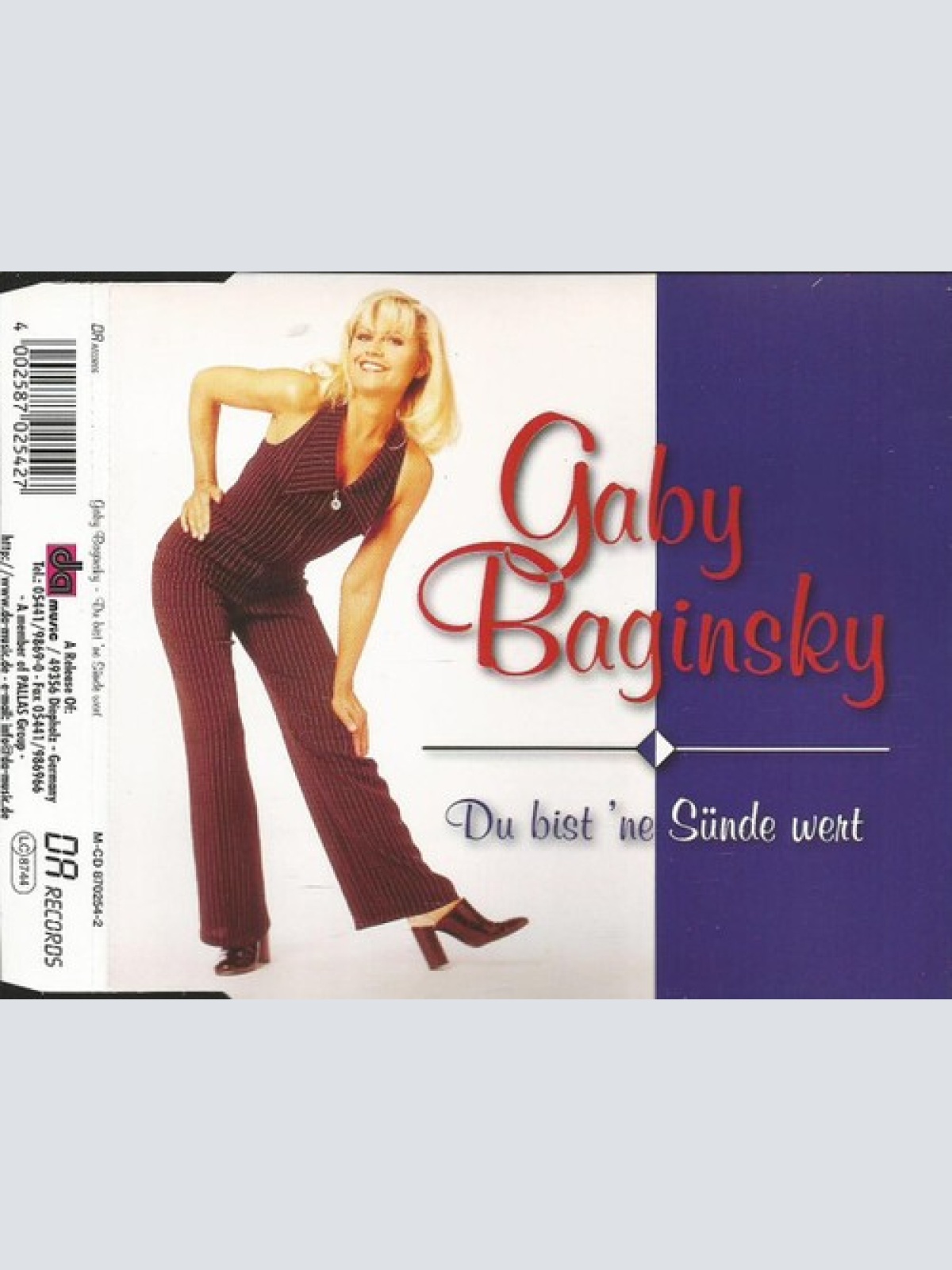 CD, Single Gaby Baginsky - Du Bist 'ne Sünde Wert