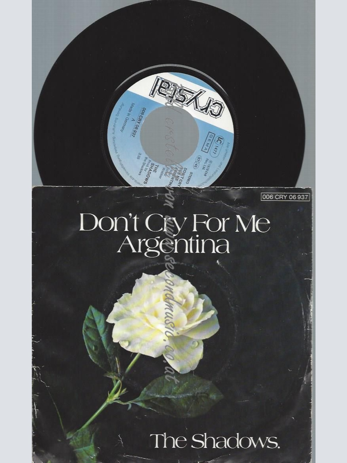 7"    The Shadows  Don't Cry For Me Argentina