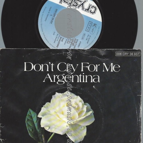7"    The Shadows  Don't Cry For Me Argentina