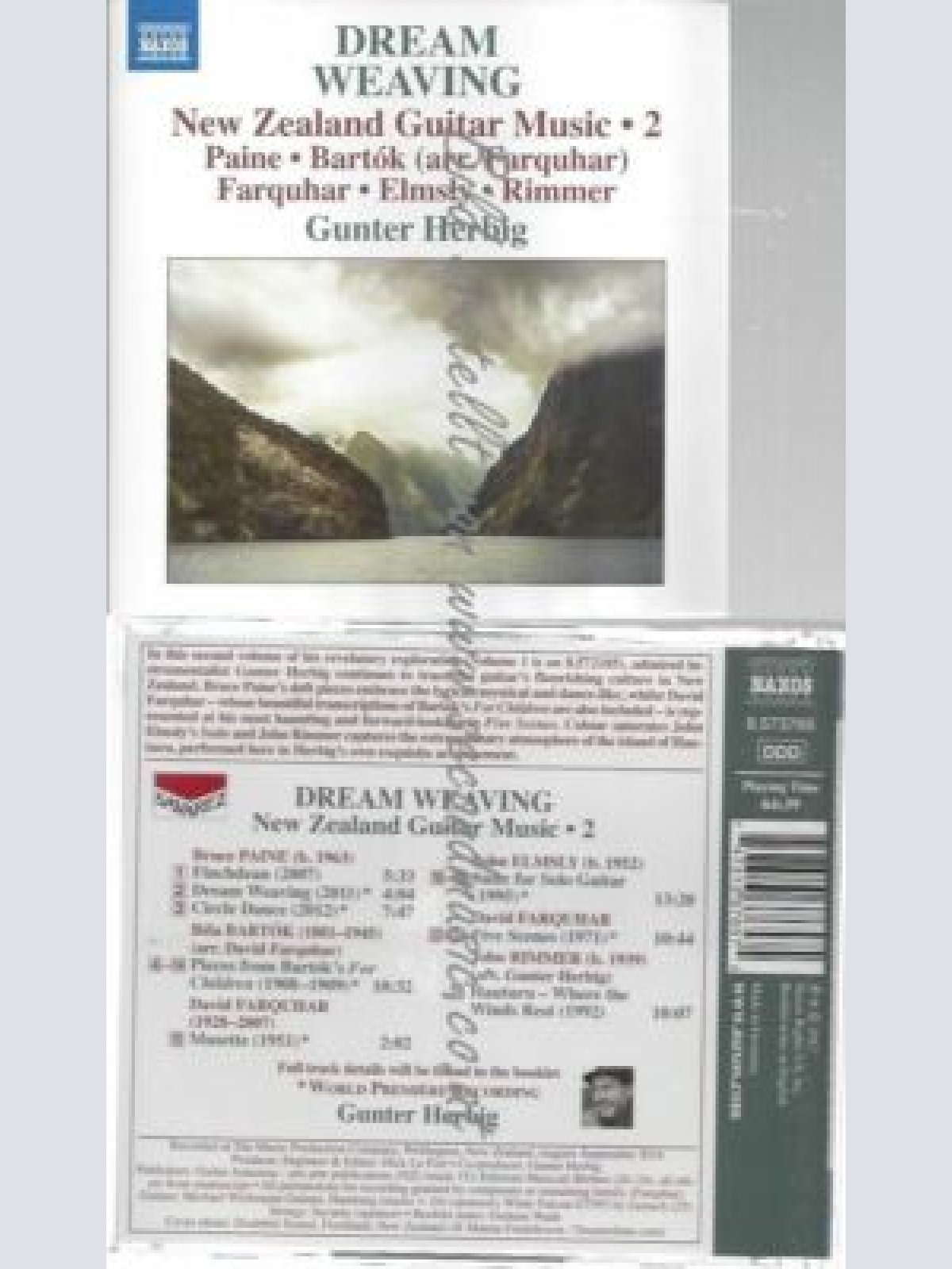 CD- Paine, Bartó, Farquhar, Elsmly, Rimmer  New Zealand Guitar Music