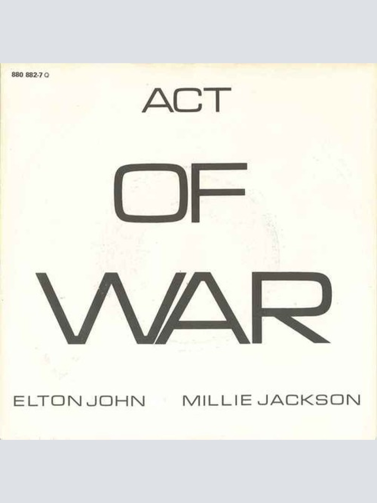 7", Single Elton John & Millie Jackson - Act Of War