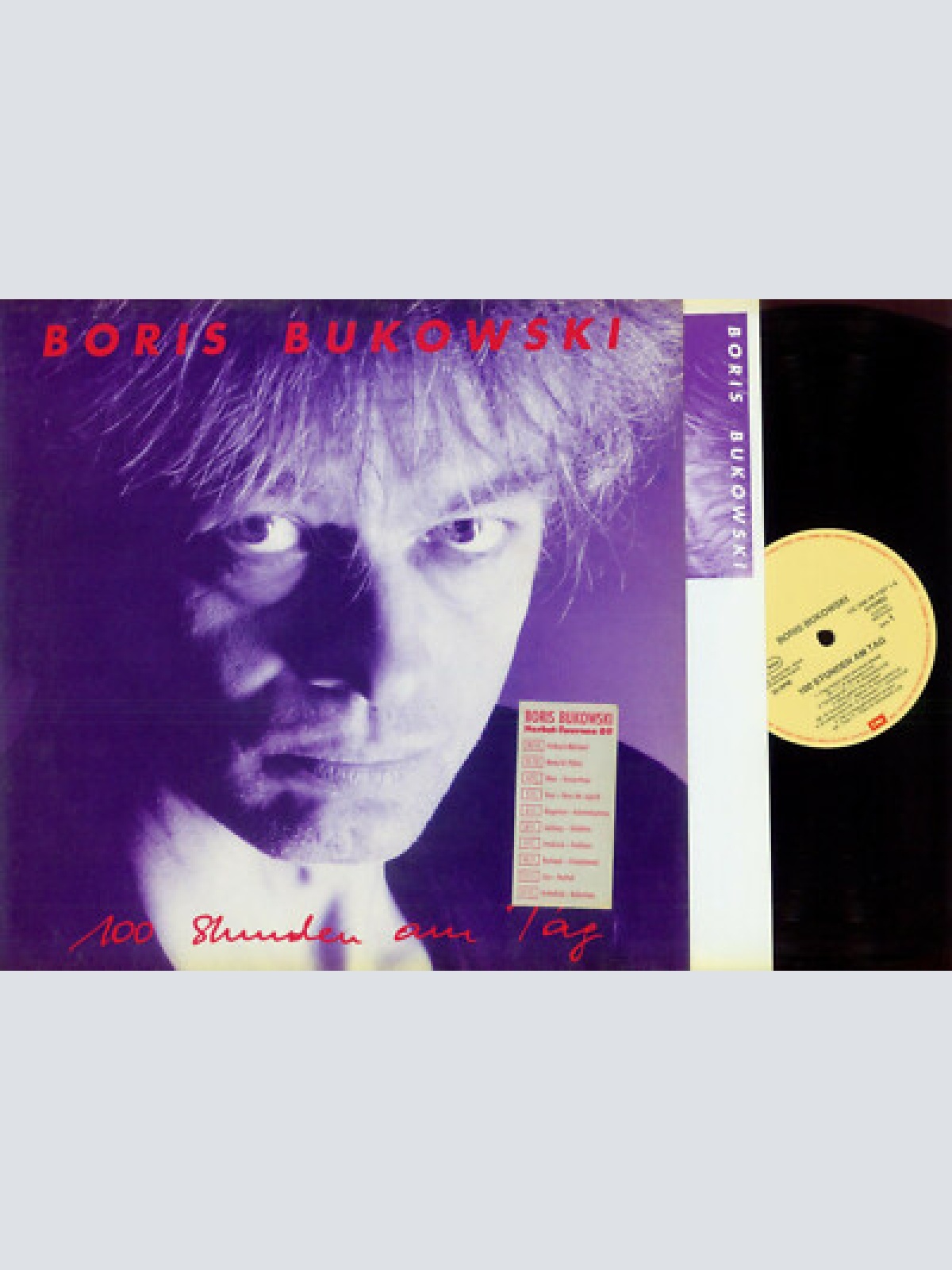 LP--Boris Bukowski – 100 Stunden Am Tag / OIS + 2 Beilagen zur Tour
