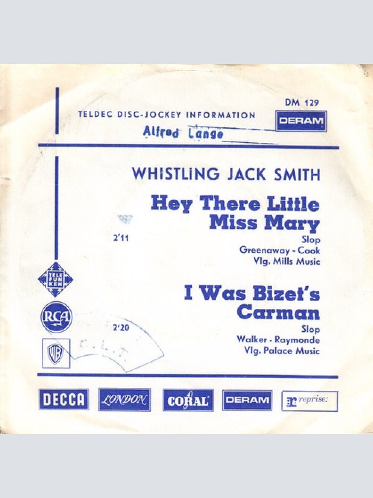 7", Single, Promo Whistling Jack Smith - Hey There, Little Miss Mary
