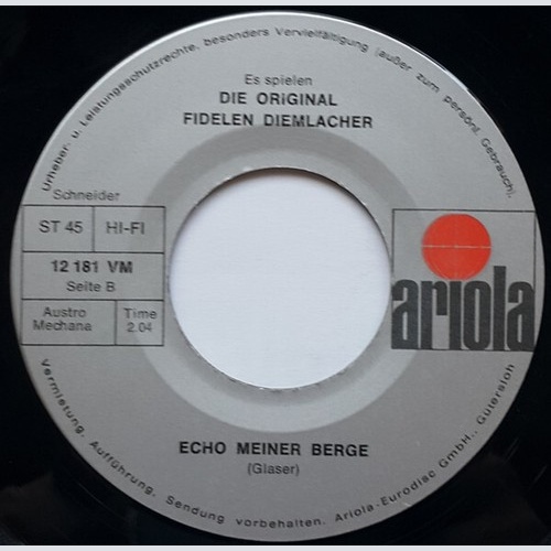 7", Single Die Orignal Fidelen Diemlacher* - Ja Mir Ochsen Hab'n Es Schwer