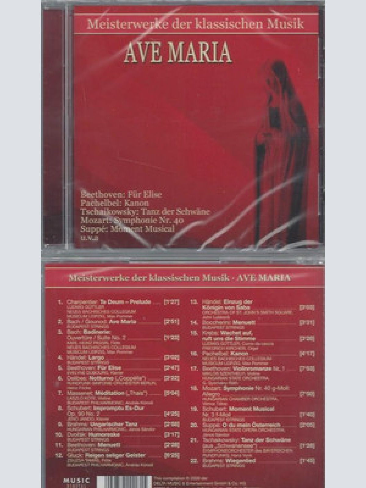 CD--NEU-AVE MARIA--MEISTERWERKE DER KLASSISCHEN MUSIK--BEETHOVEN-PACHELBEL--MOZA