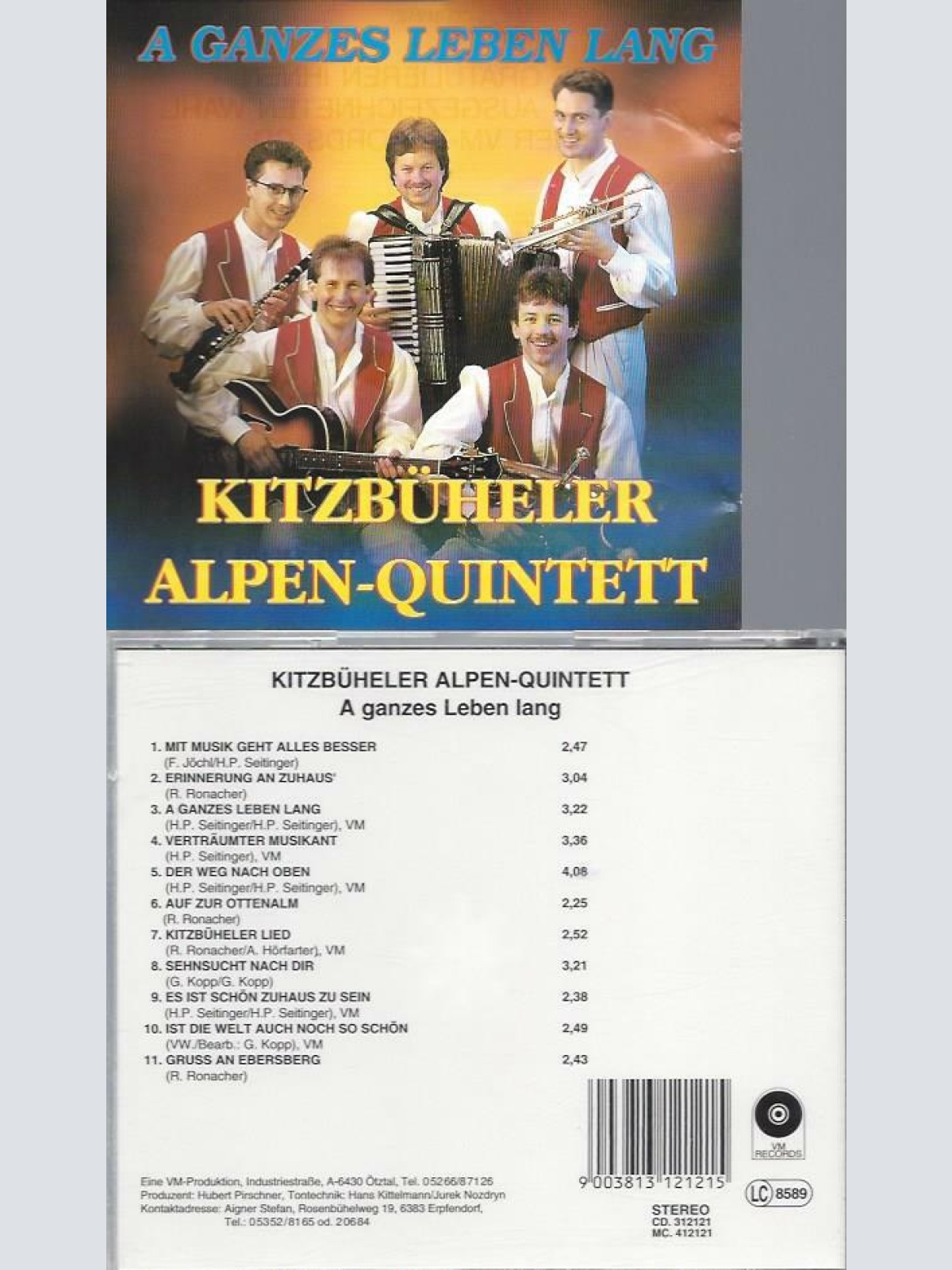 CD--Kitzbüheler Alpen Quintett A Ganzes Leben Lang / VM Records