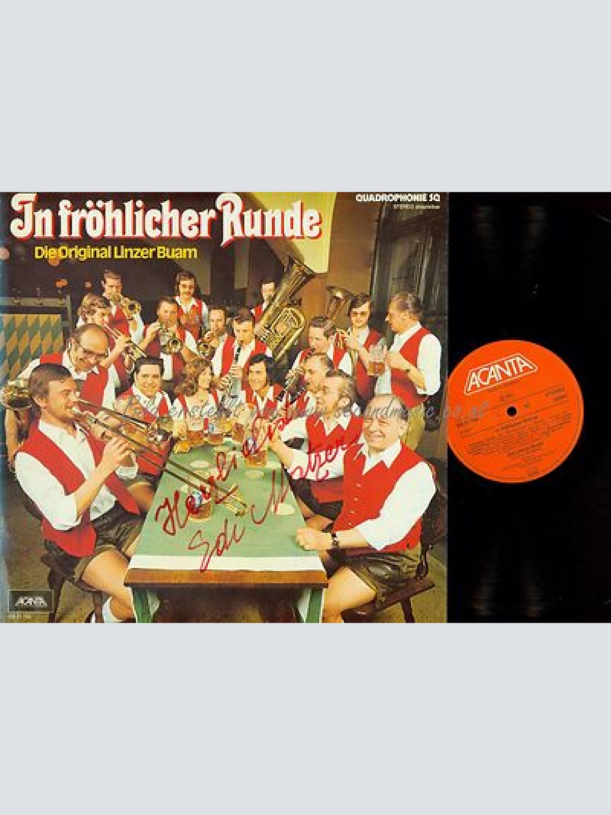 LP--DIE ORIGINAL LINZER BUAM IN FRÖHLICHER RUNDE--MIT AUTOGRAMM