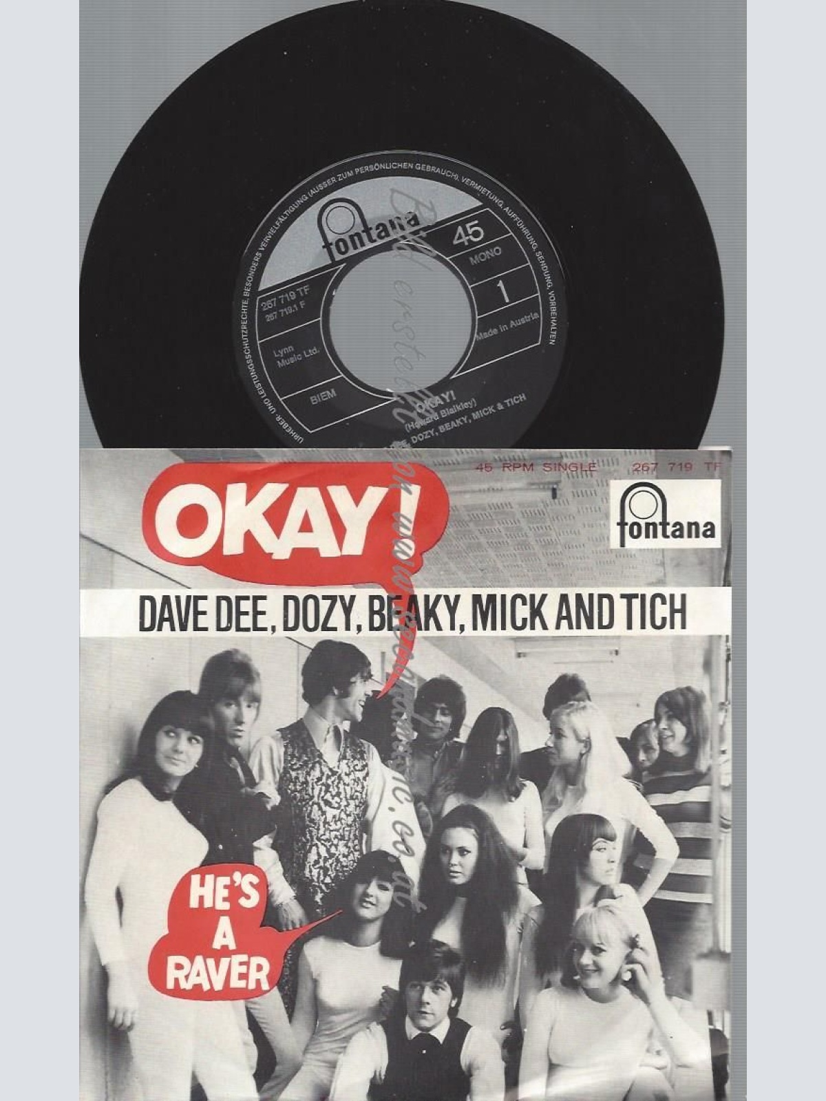 7"   Dave Dee, Dozy, Beaky, Mick & Tich  Okay!  // MADE IN AUSTRIA