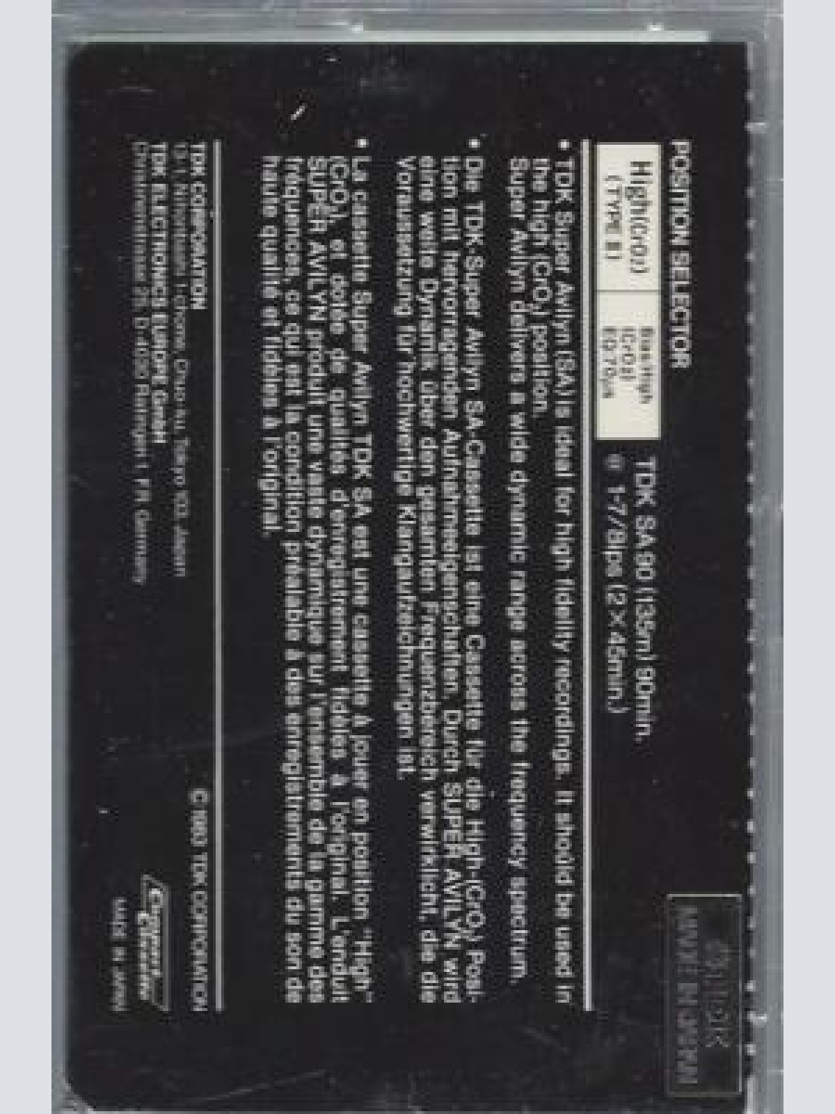 MC-- TDK --SA90 --Type II