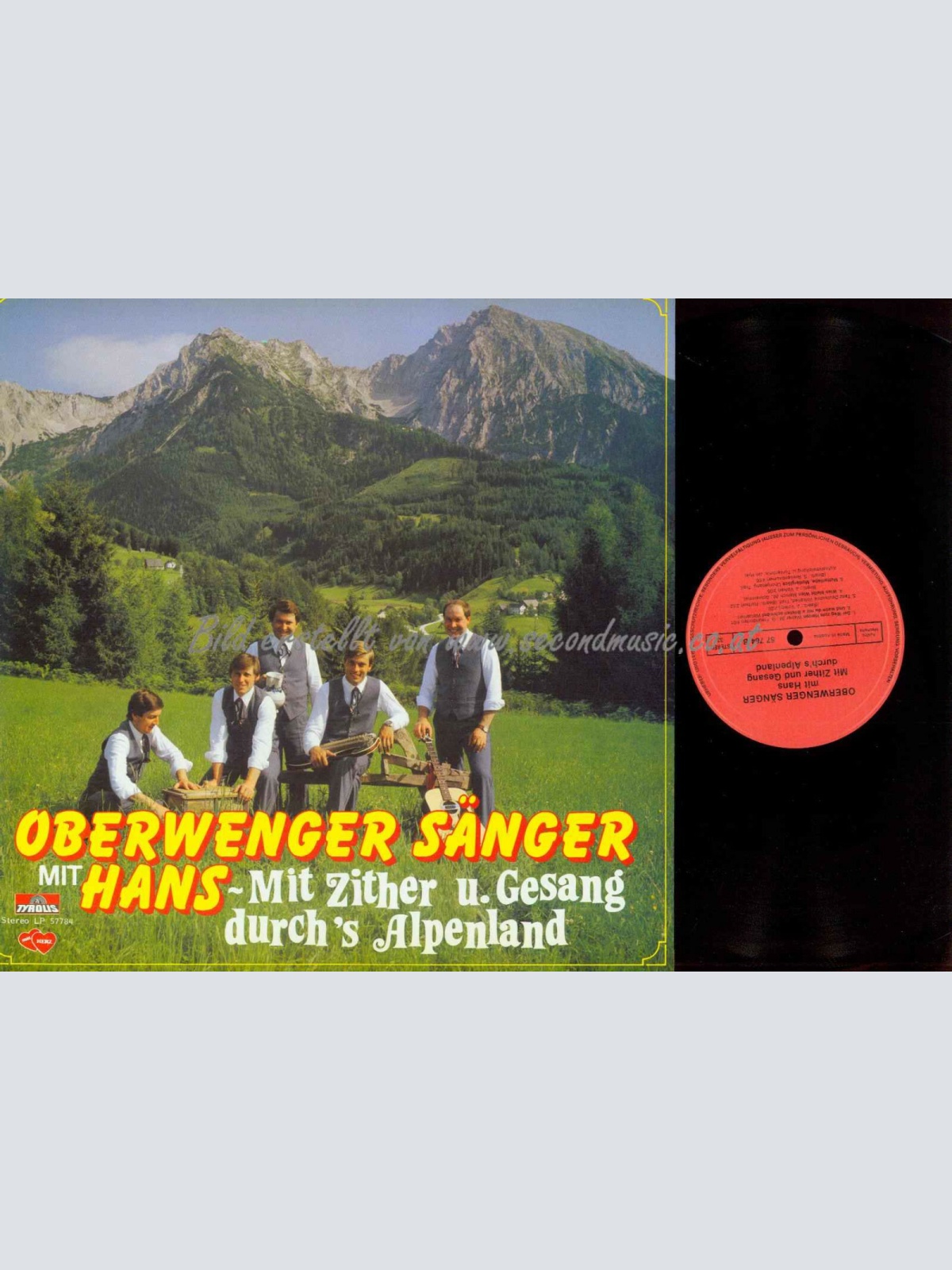 LP-  Oberwenger Sänger  -- mit Zither u. Gesang durchs Alpenland  /   NM
