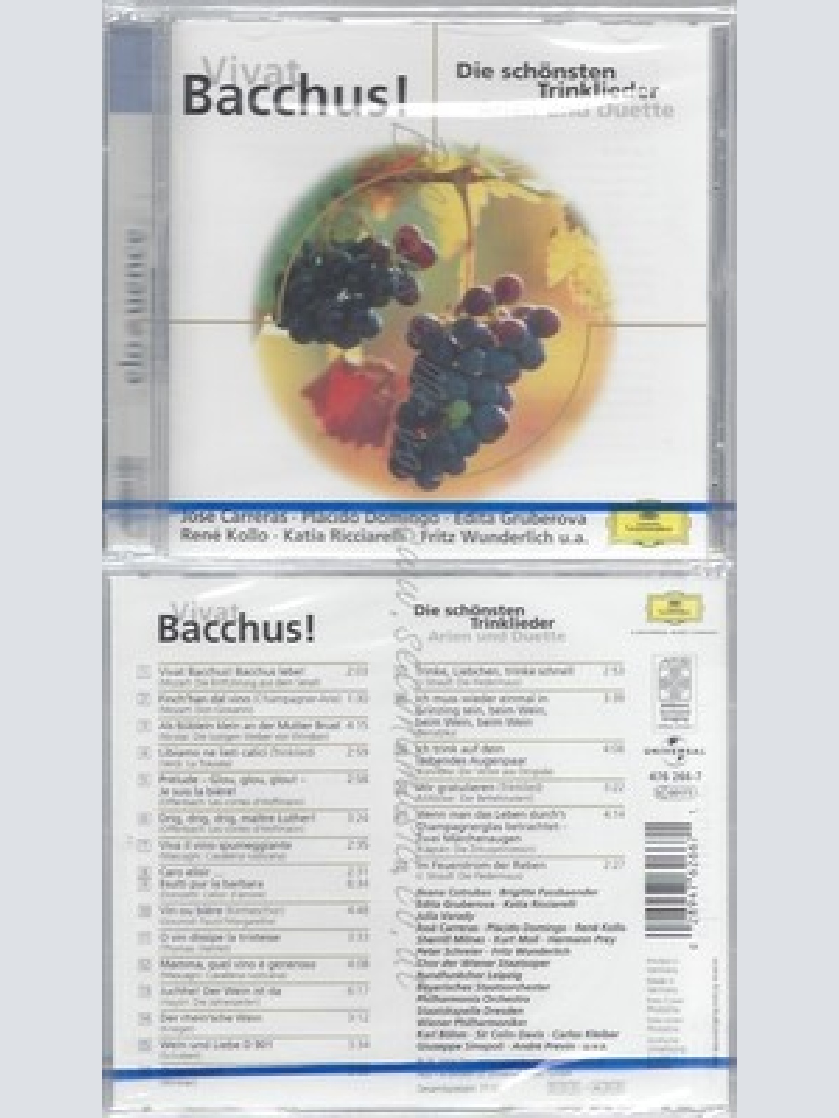 CD--NM-SEALED-CARRERAS, DOMINGO, WUNDERLICH UND GRUBEROVA -2004- -- VIVAT BACCH