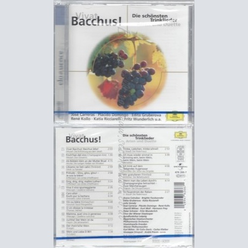 CD--NM-SEALED-CARRERAS, DOMINGO, WUNDERLICH UND GRUBEROVA -2004- -- VIVAT BACCH