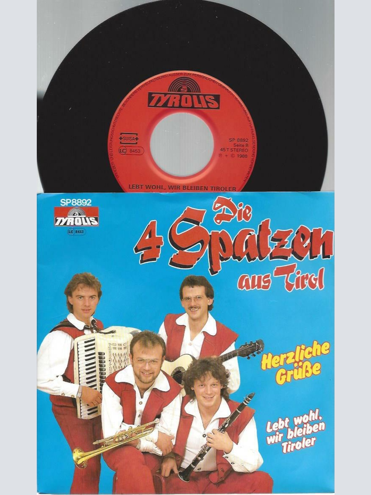 7" Die 4 Spatzen Aus Tirol – Herzliche Grüße
