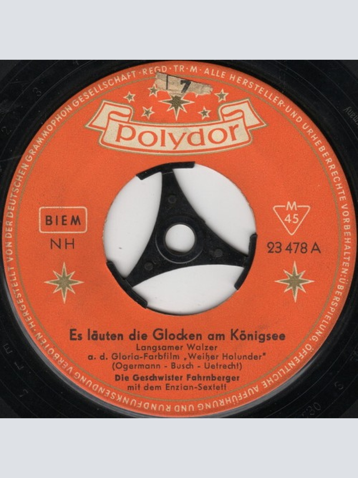 7", Mono Die Geschwister Fahrnberger - Es Läuten Die Glocken Am Königsee / Dr...