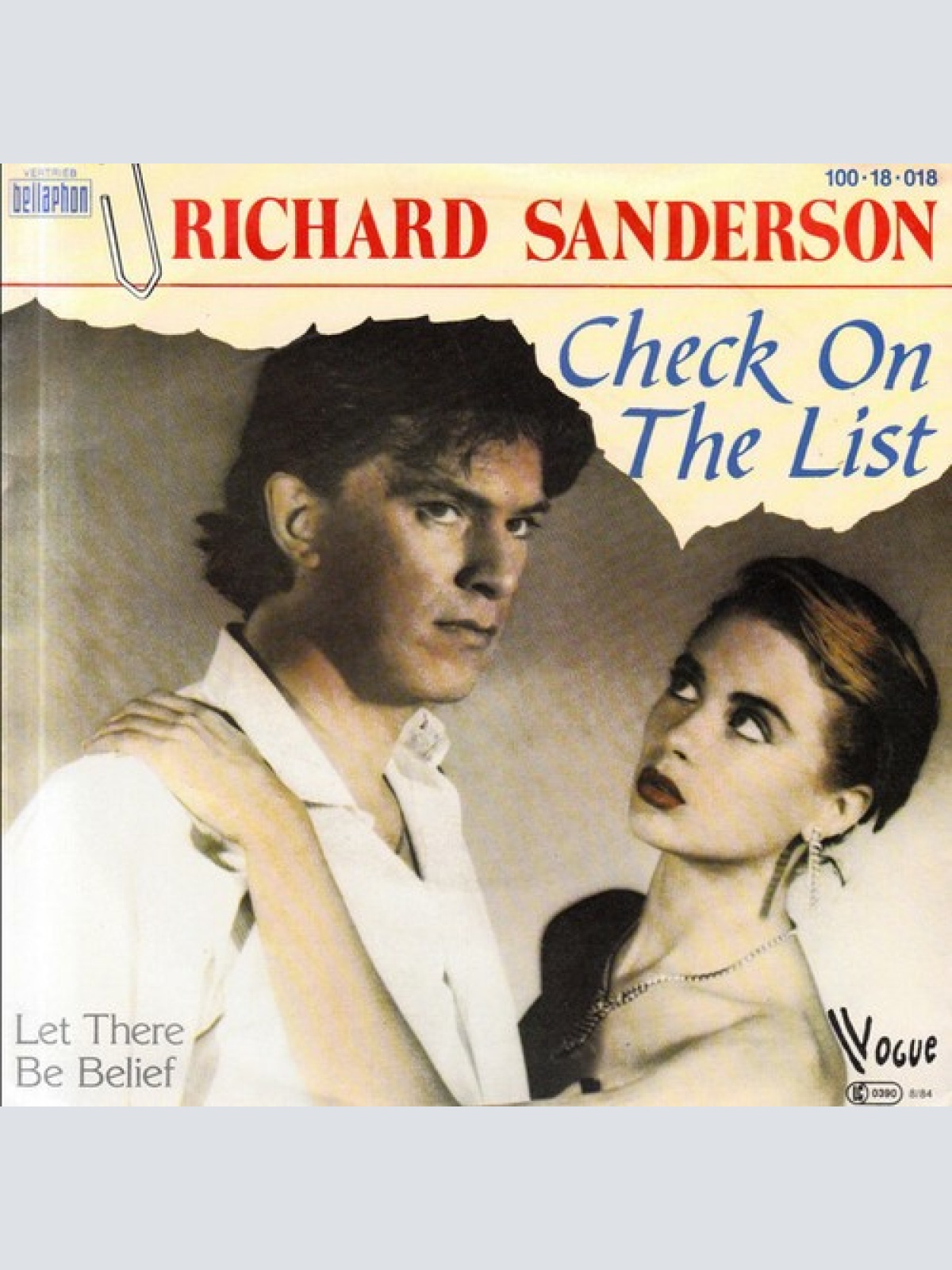 7", Single Richard Sanderson - Check On The List