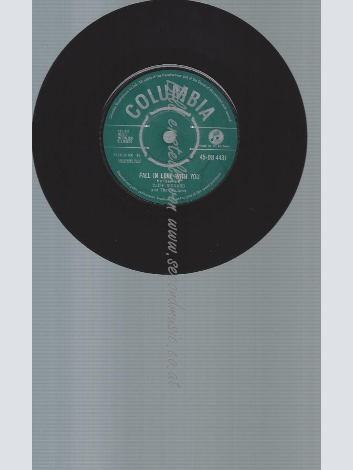 7"  Cliff Richard And The Shadows  Fall In Love With You