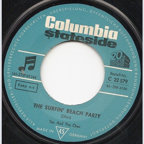7", Single Tex And The Chex - The Surfin' Beach Party