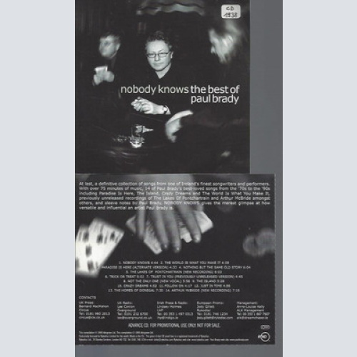 CD--PAUL BRADY NOBODY KNOWS THE BEST OF--PROMO