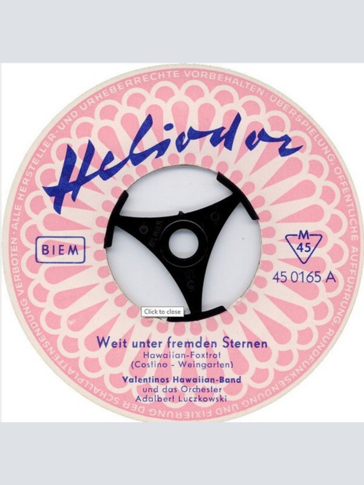 7", Single, Mono Valentinos Hawaiian-Band - Weit Unter Fremden Sternen